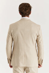 Belmont - Blazer masculino bege de corte ajustado