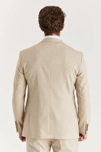 Belmont - Blazer masculino bege de corte ajustado