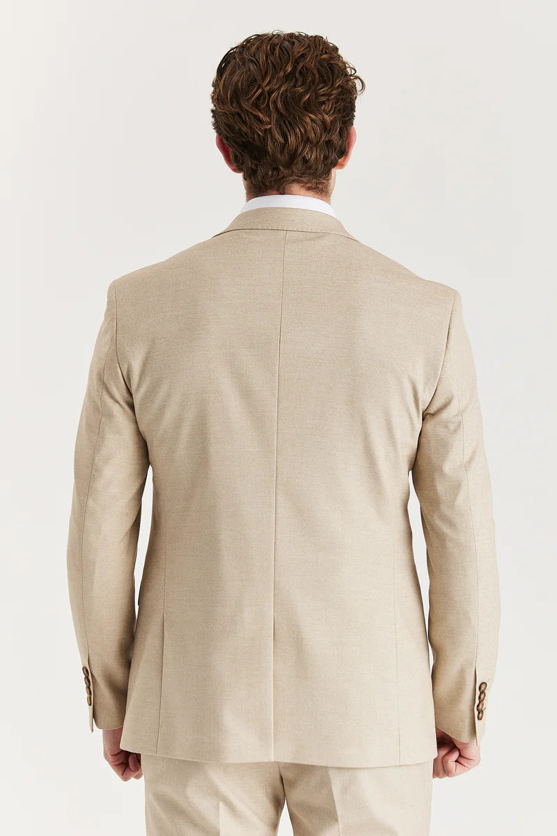 Belmont - Blazer masculino bege de corte ajustado