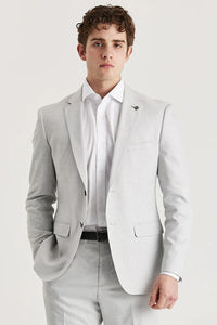 Belmont - Blazer masculino prateado de corte ajustado