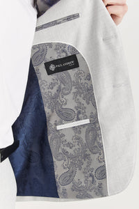 Belmont - Blazer masculino prateado de corte ajustado