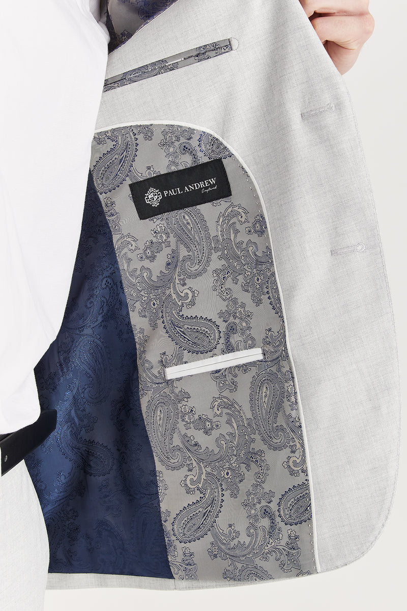 Belmont - Blazer masculino prateado de corte ajustado