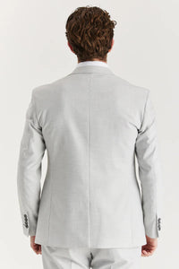 Belmont - Blazer masculino prateado de corte ajustado