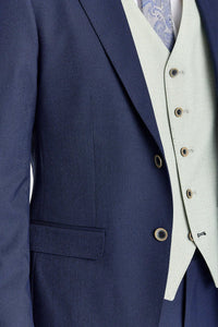 Terno Belmont Navy com colete contrastante Belmont Sage.