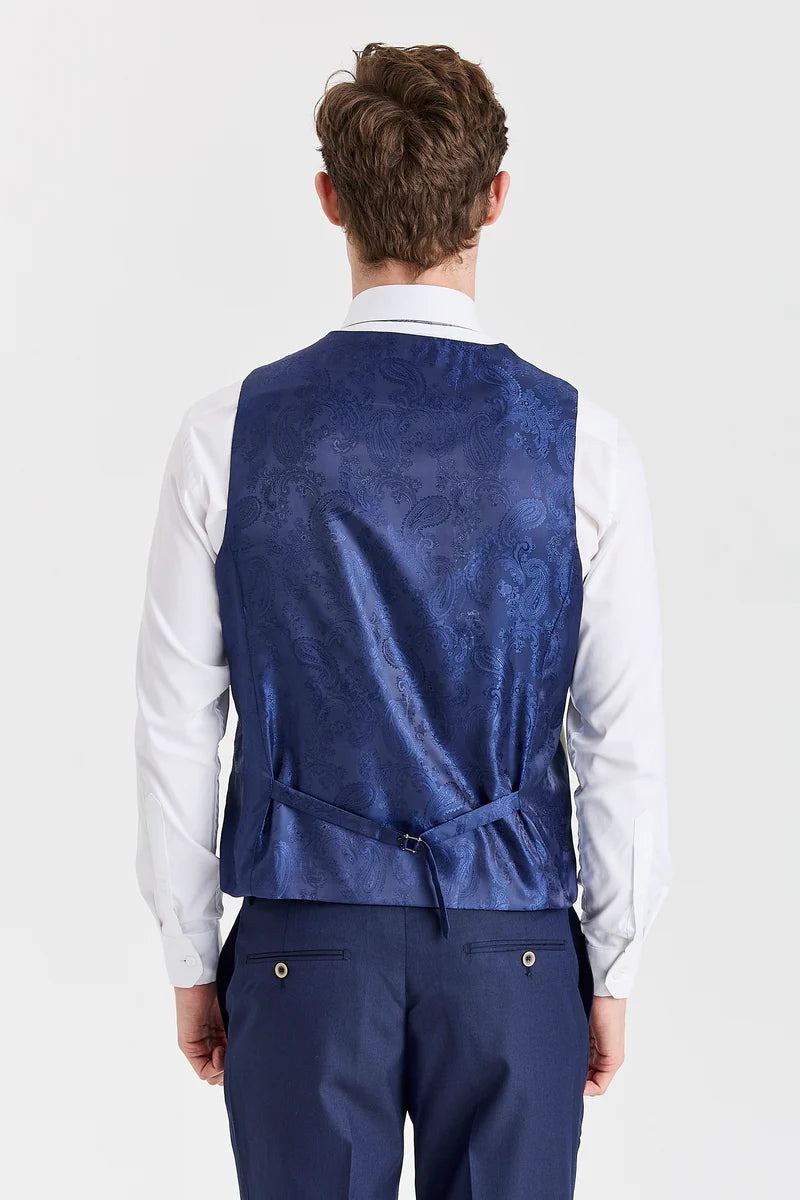 Terno Belmont Navy com colete contrastante Belmont Sage.