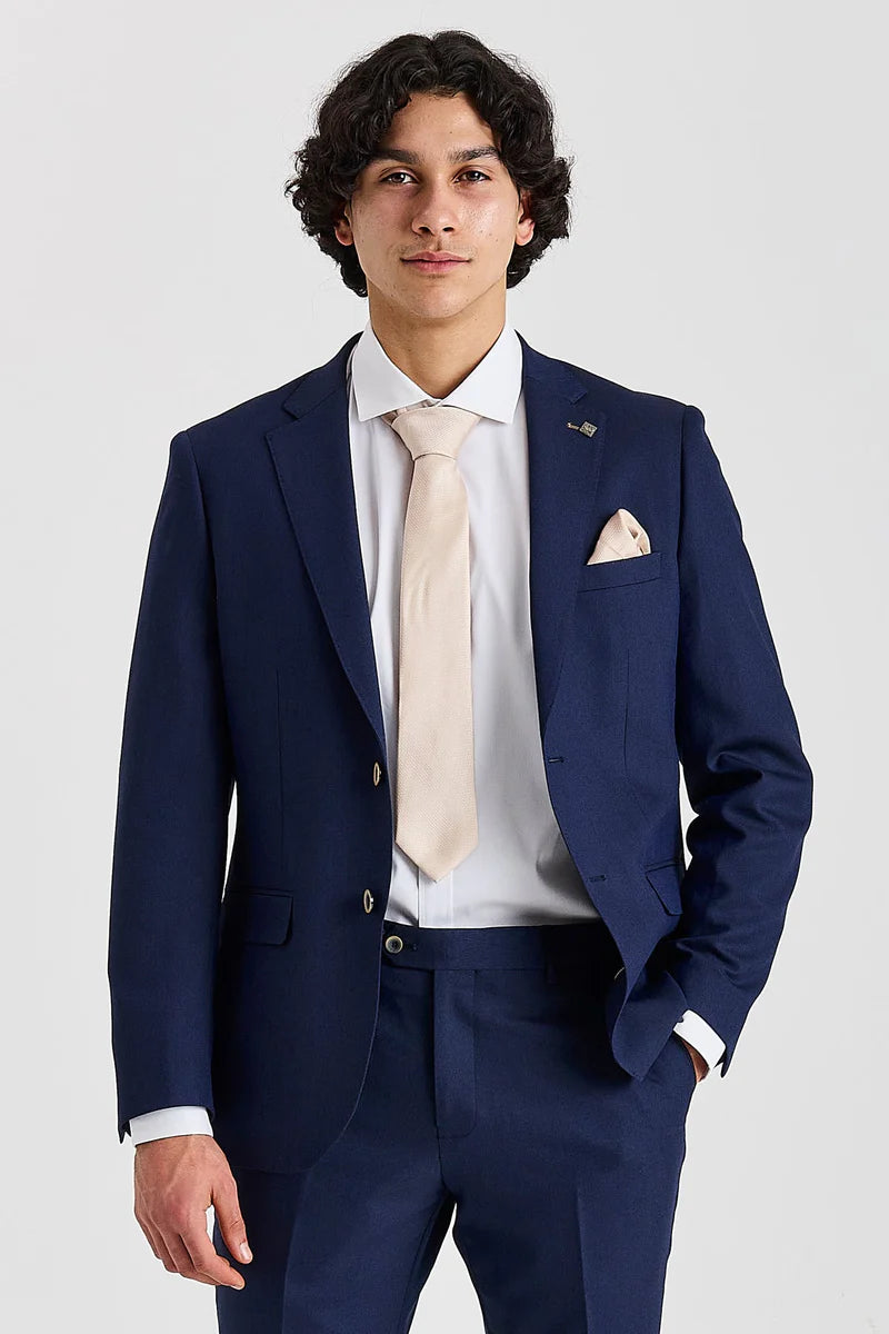Belmont - Blazer azul-marinho de corte ajustado para homem
