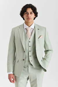 Belmont - Terno de casamento de 3 peças verde-sálvia para homens