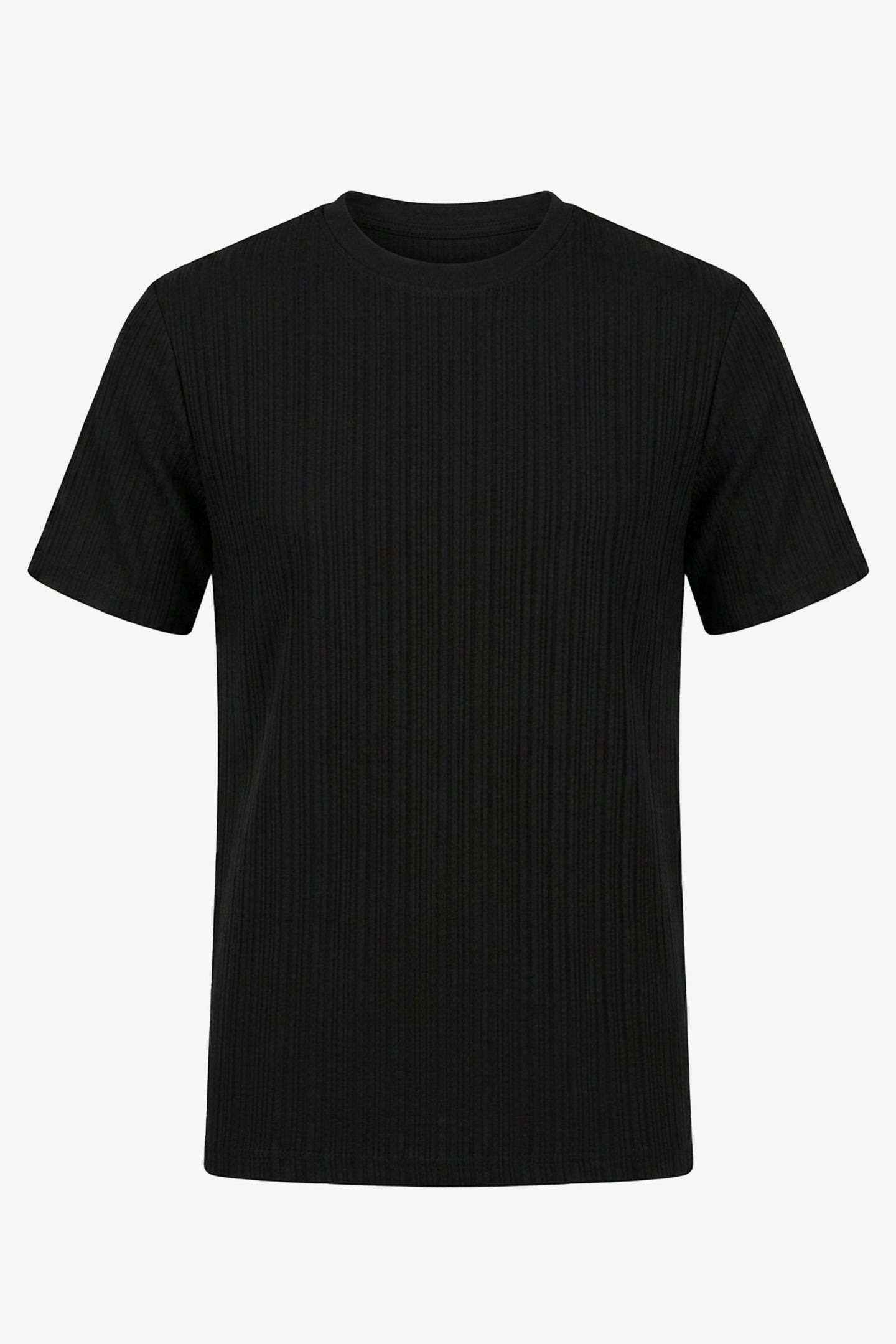 Camiseta clássica canelada preta para homens