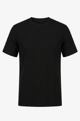 Camiseta clássica canelada preta para homens