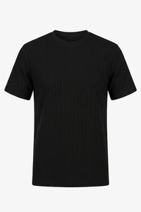 Camiseta clássica canelada preta para homens
