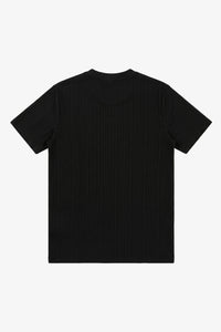 Camiseta clássica canelada preta para homens