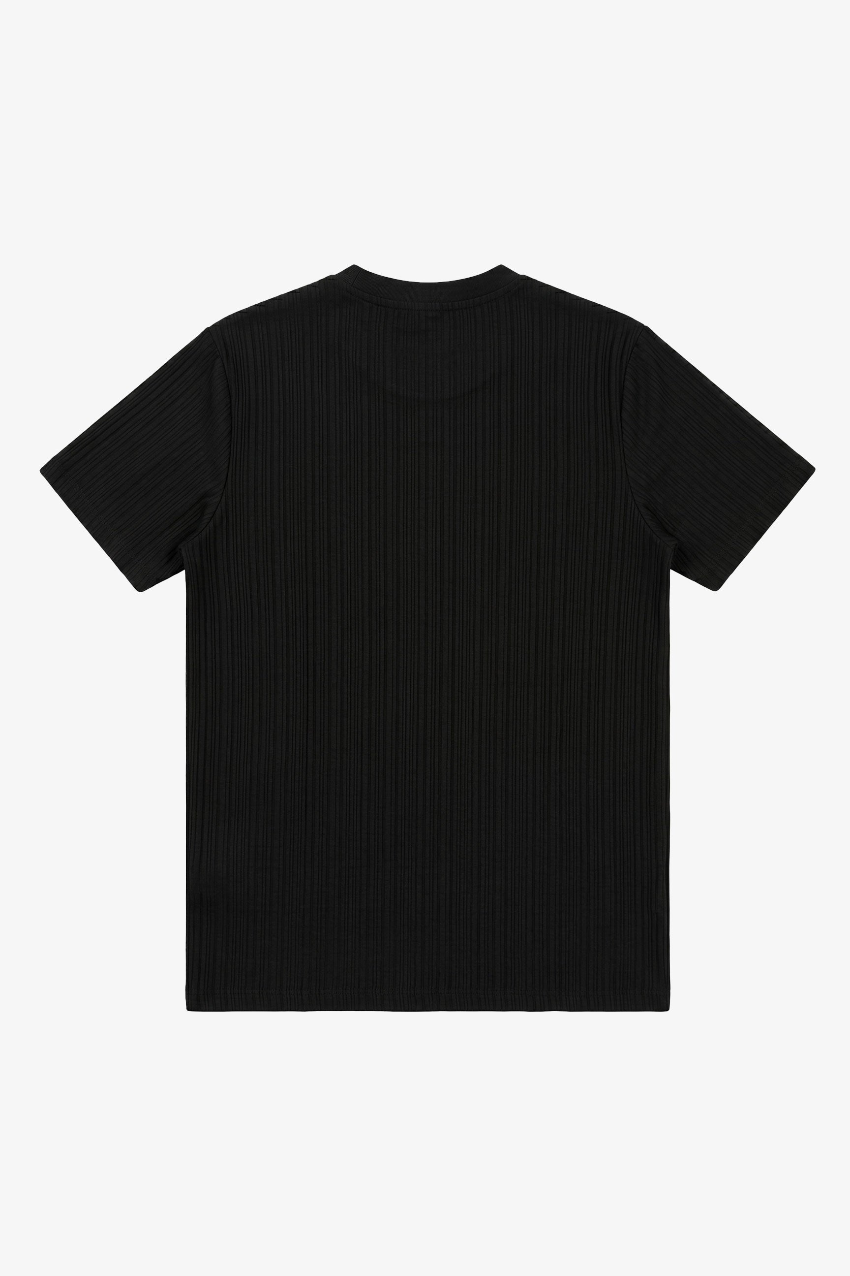 Camiseta clássica canelada preta para homens