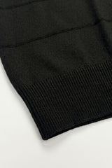 Camiseta preta texturizada de malha para homens