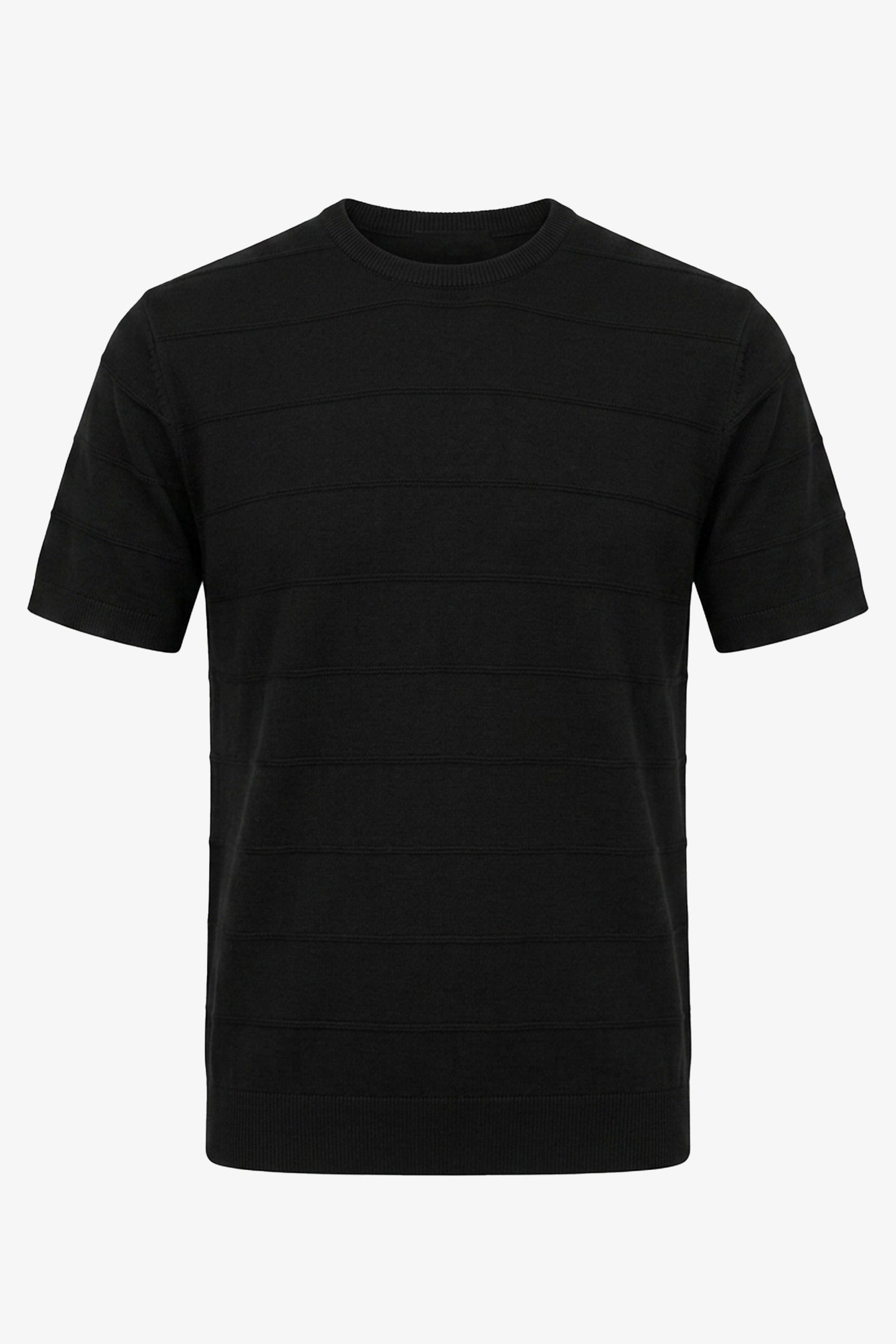 Camiseta preta texturizada de malha para homens