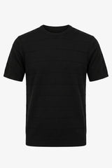 Camiseta preta texturizada de malha para homens