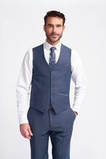 Colete masculino xadrez azul-marinho da marca Bond