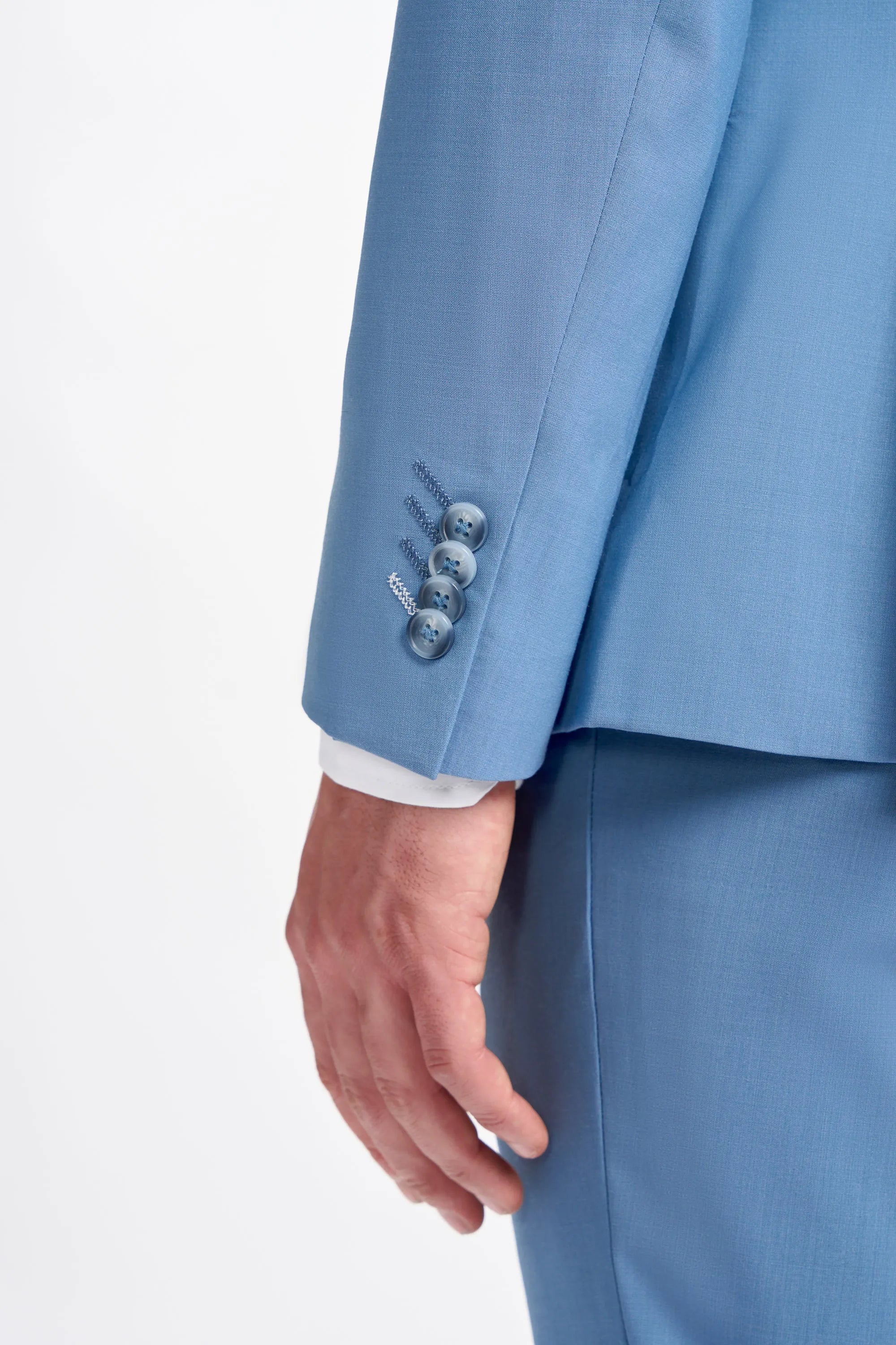 Bond - Blazer masculino azul celeste de abotoamento duplo