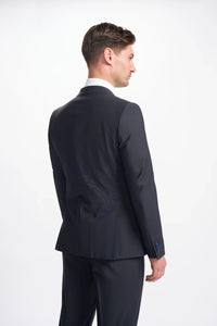 Bond - Blazer masculino azul-marinho escuro com abotoamento duplo