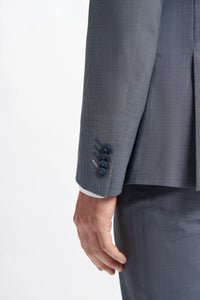 Bond - Blazer masculino cinza de abotoamento duplo