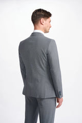 Bond - Blazer masculino cinza de abotoamento duplo