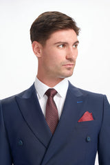 Bond - Blazer masculino azul-marinho de abotoamento duplo