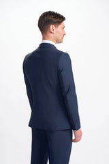 Bond - Blazer masculino azul-marinho de abotoamento duplo