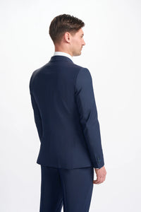 Bond - Blazer masculino azul-marinho de abotoamento duplo