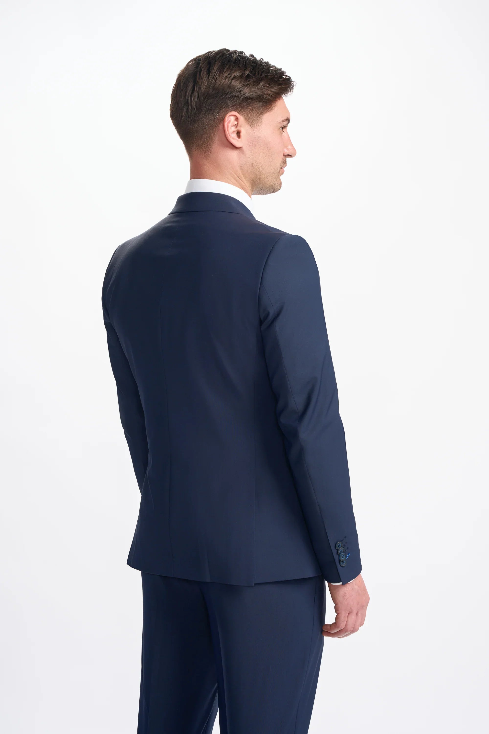 Bond - Blazer masculino azul-marinho de abotoamento duplo