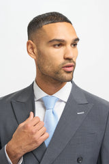 Bond - Blazer masculino cinza-escuro de abotoamento duplo