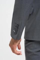 Bond - Blazer masculino cinza-escuro com corte sob medida