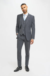 Bond - Blazer masculino cinza-escuro com corte sob medida