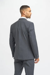 Bond - Blazer masculino cinza-escuro com corte sob medida