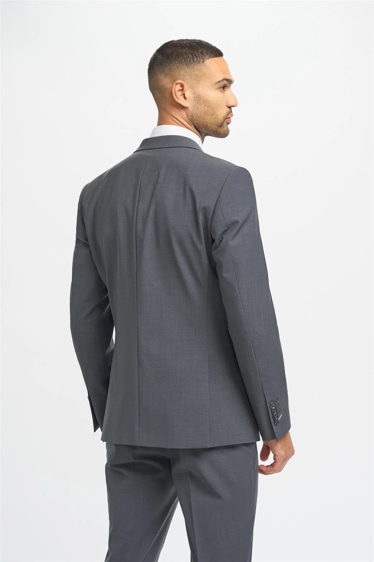 Bond - Blazer masculino cinza-escuro com corte sob medida
