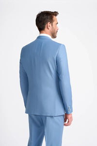 Bond - Blazer masculino azul celeste de corte ajustado
