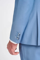 Bond - Blazer masculino azul celeste de corte ajustado