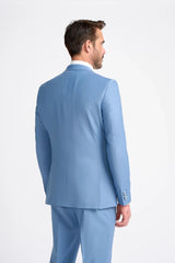 Bond - Terno masculino azul celeste de 3 peças com corte sob medida