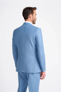 Bond - Terno masculino azul celeste de 3 peças com corte sob medida