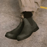 Botas Chelsea Booma 607 em couro verde-oliva