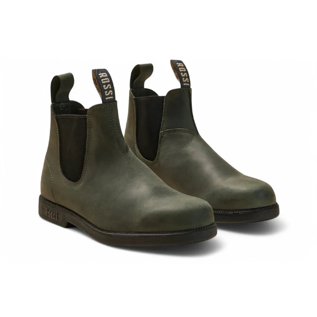 Botas Chelsea Booma 607 em couro verde-oliva