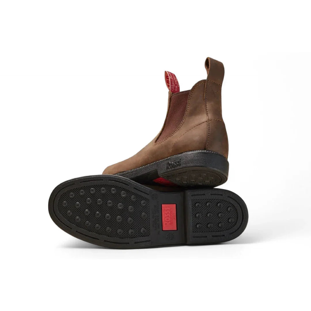 Botas Chelsea Booma 607 em couro marrom rústico
