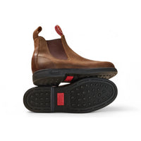 Botas Chelsea Booma 607 em couro marrom claro