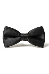 Gravata borboleta preta de cetim com clipe para camisa de smoking unissex masculina.