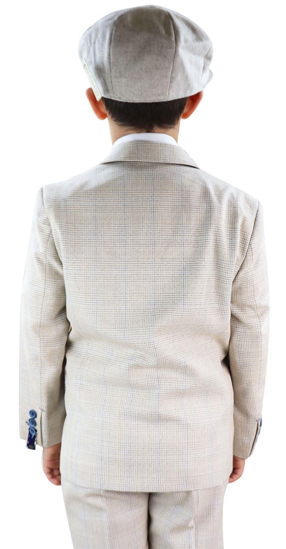 Terno Caridi de 3 peças em tweed creme para meninos - Terno para casamento