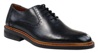 Sapatos Oxford Brogue Masculinos em Couro Castanho Claro e Preto com Cadarço e Costura Goodyear