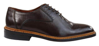 Sapatos Oxford Brogue Masculinos em Couro Preto e Bege com Cadarço e Costura Goodyear Welt
