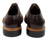 Sapatos Oxford Brogue Masculinos em Couro Preto e Bege com Cadarço e Costura Goodyear Welt
