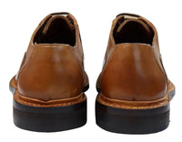 Sapatos Oxford Brogue Masculinos em Couro Castanho Claro e Preto com Cadarço e Costura Goodyear