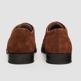Brera - Sapatos Derby Clássicos Masculinos em Camurça Marrom com Cadarço