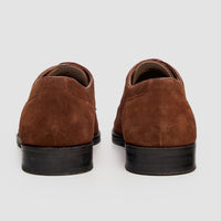 Brera - Sapatos Derby Clássicos Masculinos em Camurça Marrom com Cadarço