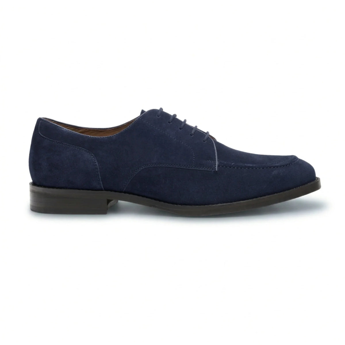 Brera - Sapatos Derby Clássicos Masculinos em Camurça Azul Marinho com Cadarço